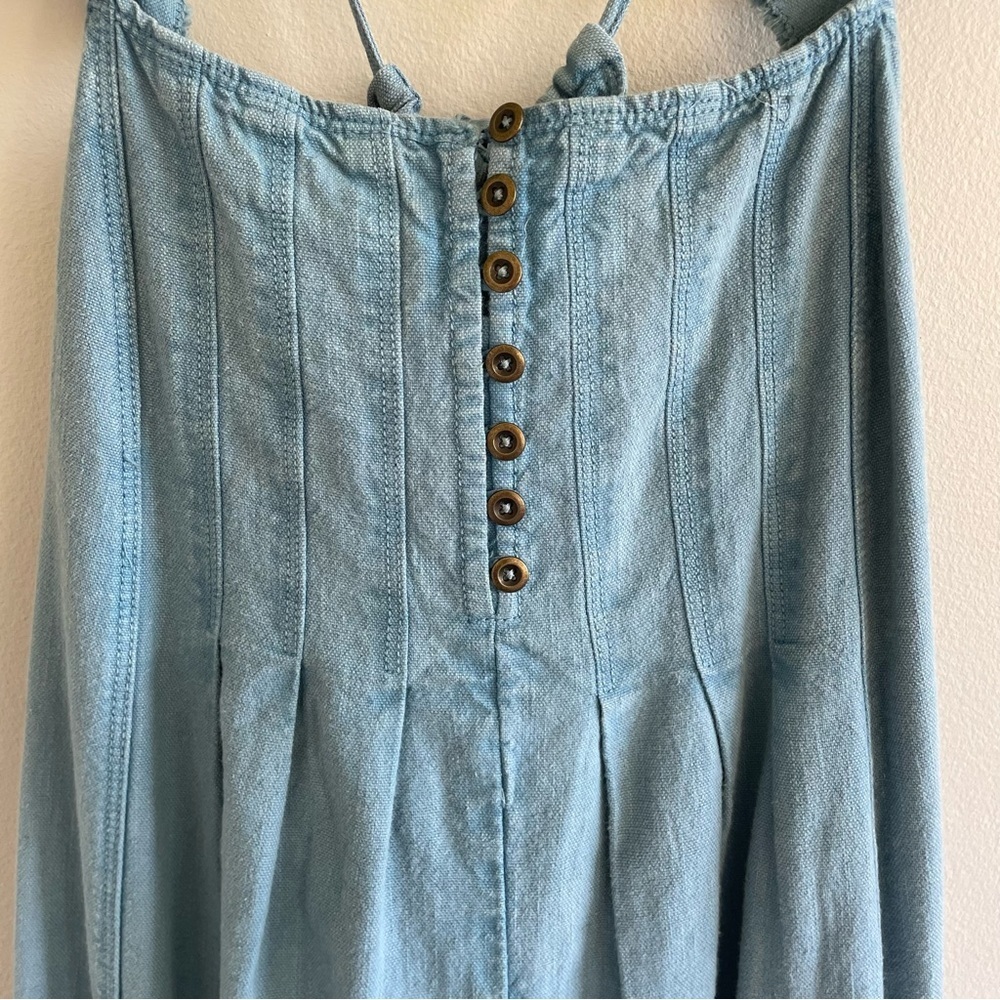 Anthropologie Pilcro Flutter Sleeve Mdi Dress Blue Size Small - Picture 6 of 16